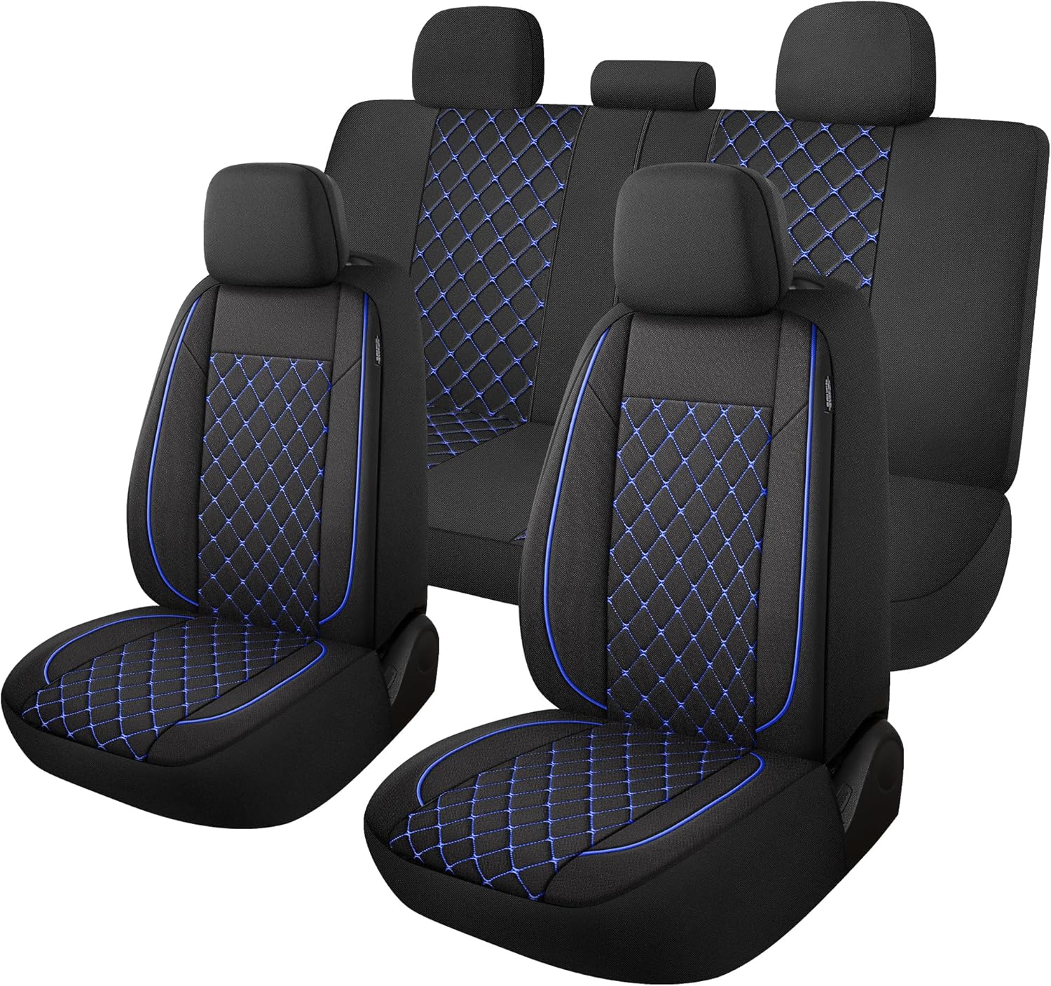 YGL Breathble Car Seat Covers Full Set,Washable Seat Covers for Cars,Premium Cloth Car Seat Protectors,Interior Covers for Cars,Sedan Van Truck SUV(Black)