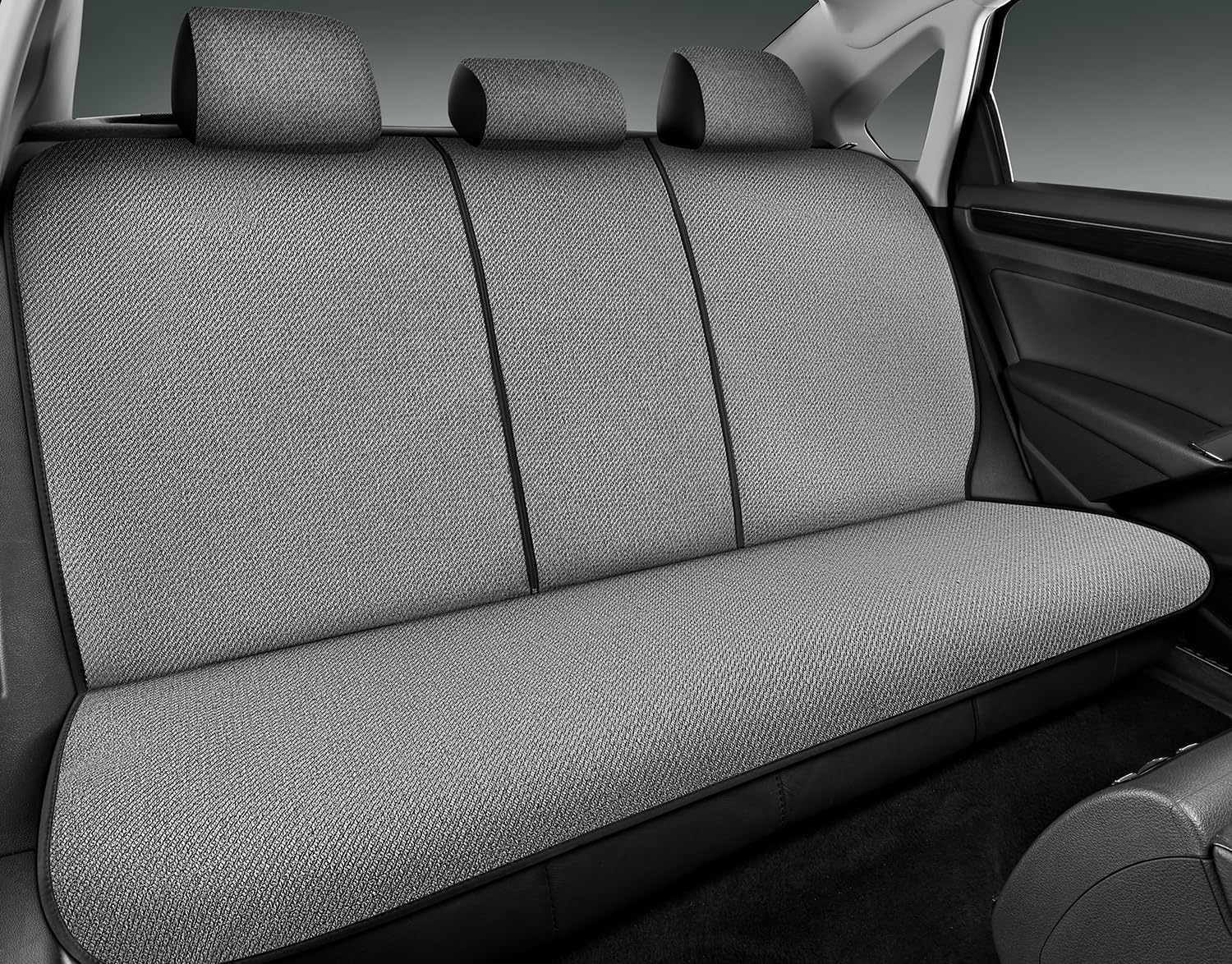 Road Comforts Full Set Car Seat Covers Front Rear Seat Cover Low Back, Flax Seat Protector, Airbag Compatible, Universal Fits for Most Cars, Truck, SUV, Vans Gray