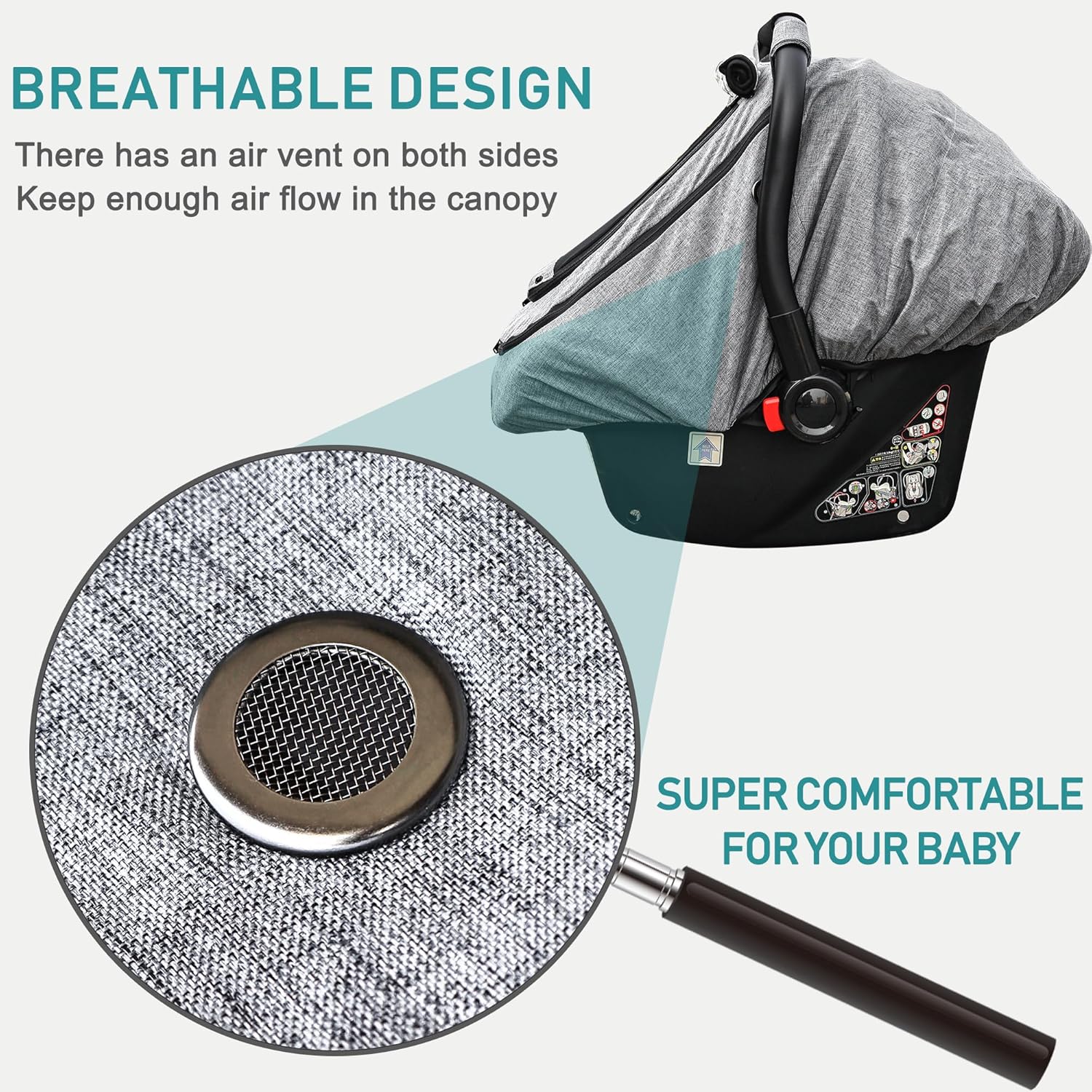 Waterproof Baby Car Seat Cover，YVMVDV Patented Cold Weather Carseat Cover for Babies,Infant Car Seat Cover Canopy for Boy Girls,Windproof Car Seat Canopy for Boys & Girls, Keeps Babies Warm