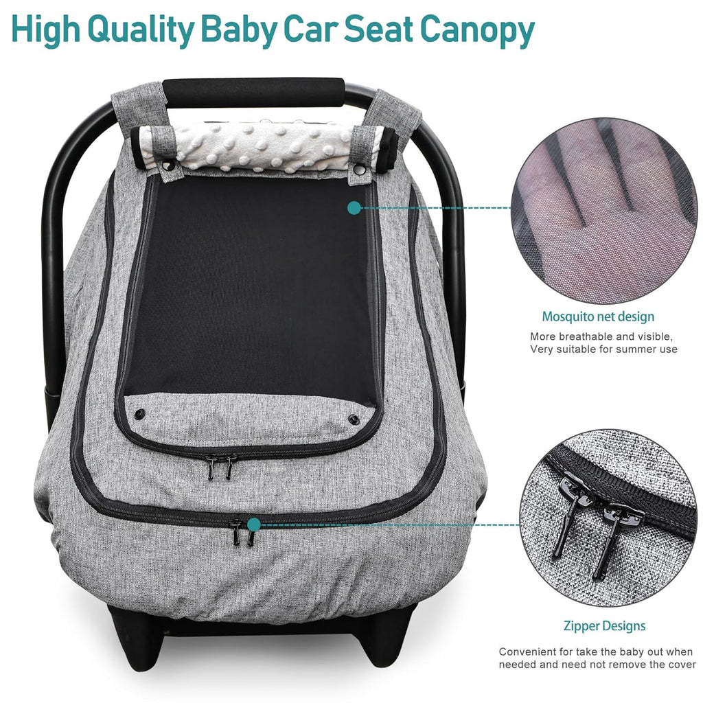 Waterproof Baby Car Seat Cover，YVMVDV Patented Cold Weather Carseat Cover for Babies,Infant Car Seat Cover Canopy for Boy Girls,Windproof Car Seat Canopy for Boys & Girls, Keeps Babies Warm