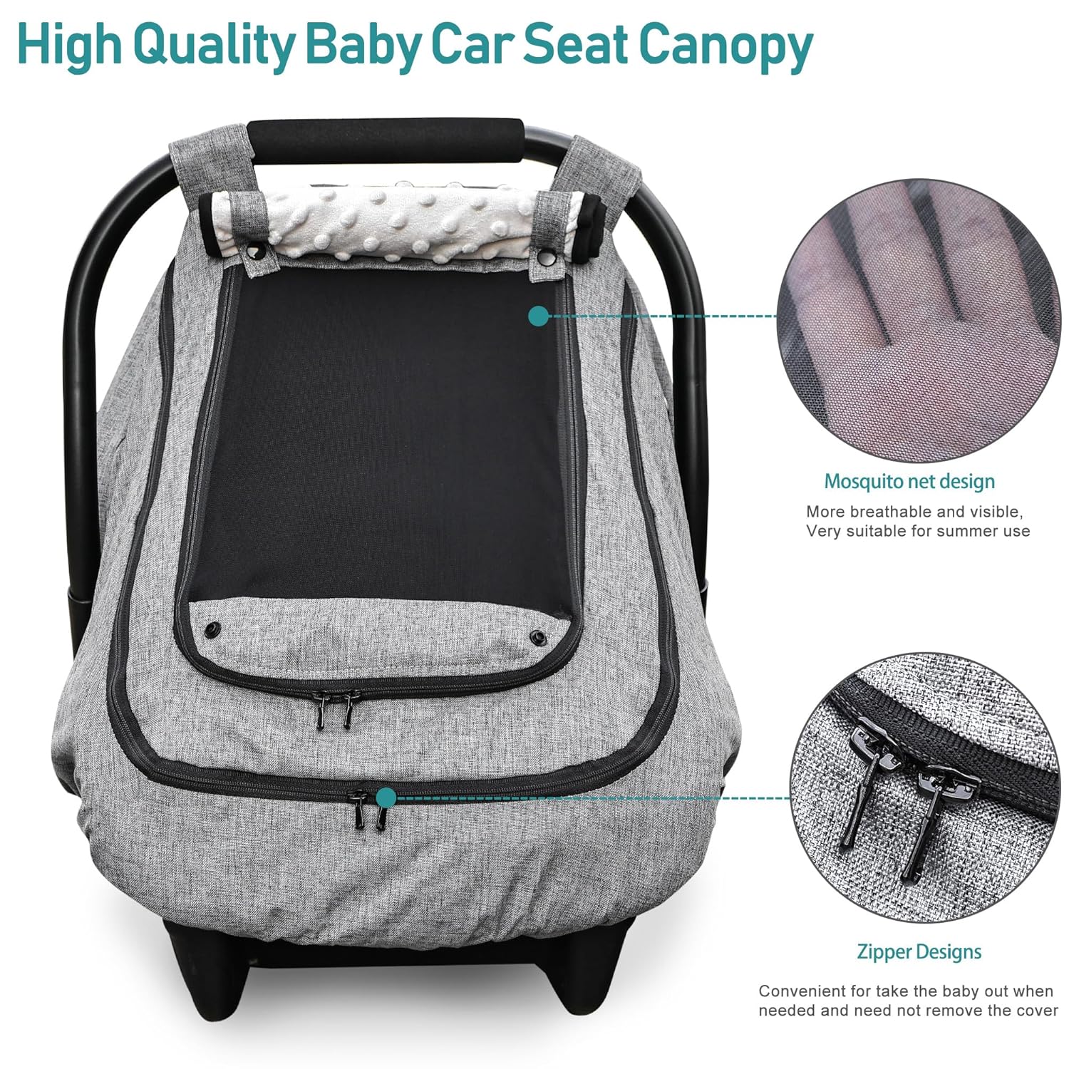 Waterproof Baby Car Seat Cover，YVMVDV Patented Cold Weather Carseat Cover for Babies,Infant Car Seat Cover Canopy for Boy Girls,Windproof Car Seat Canopy for Boys & Girls, Keeps Babies Warm
