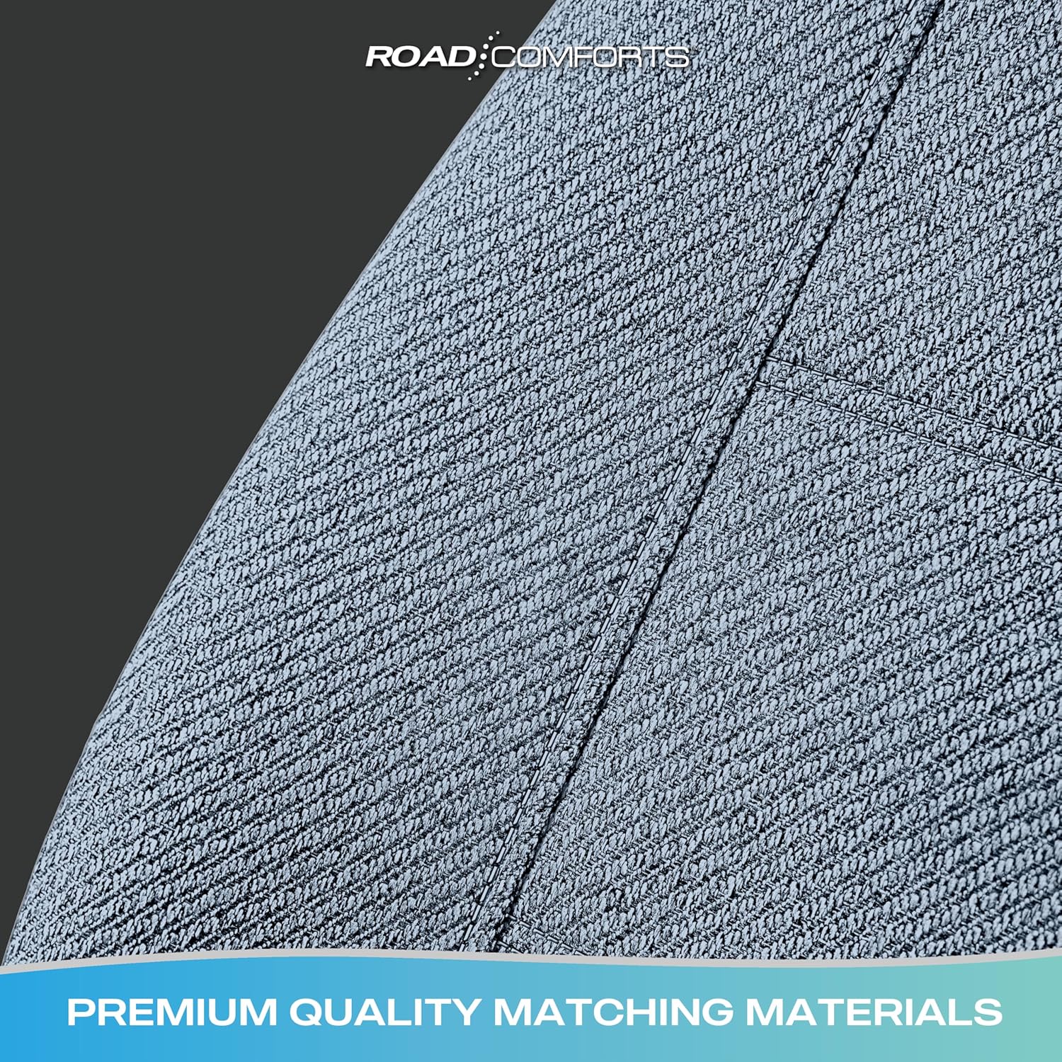 Road Comforts Car Seat Covers for Front Seat, Low Back Heavy Duty Breathable Flax Seat Protector, Airbag, Not Seat Belt Compatible, Washable Seat Cover Fits for Most Cars, Trucks, SUVs, Vans Blue